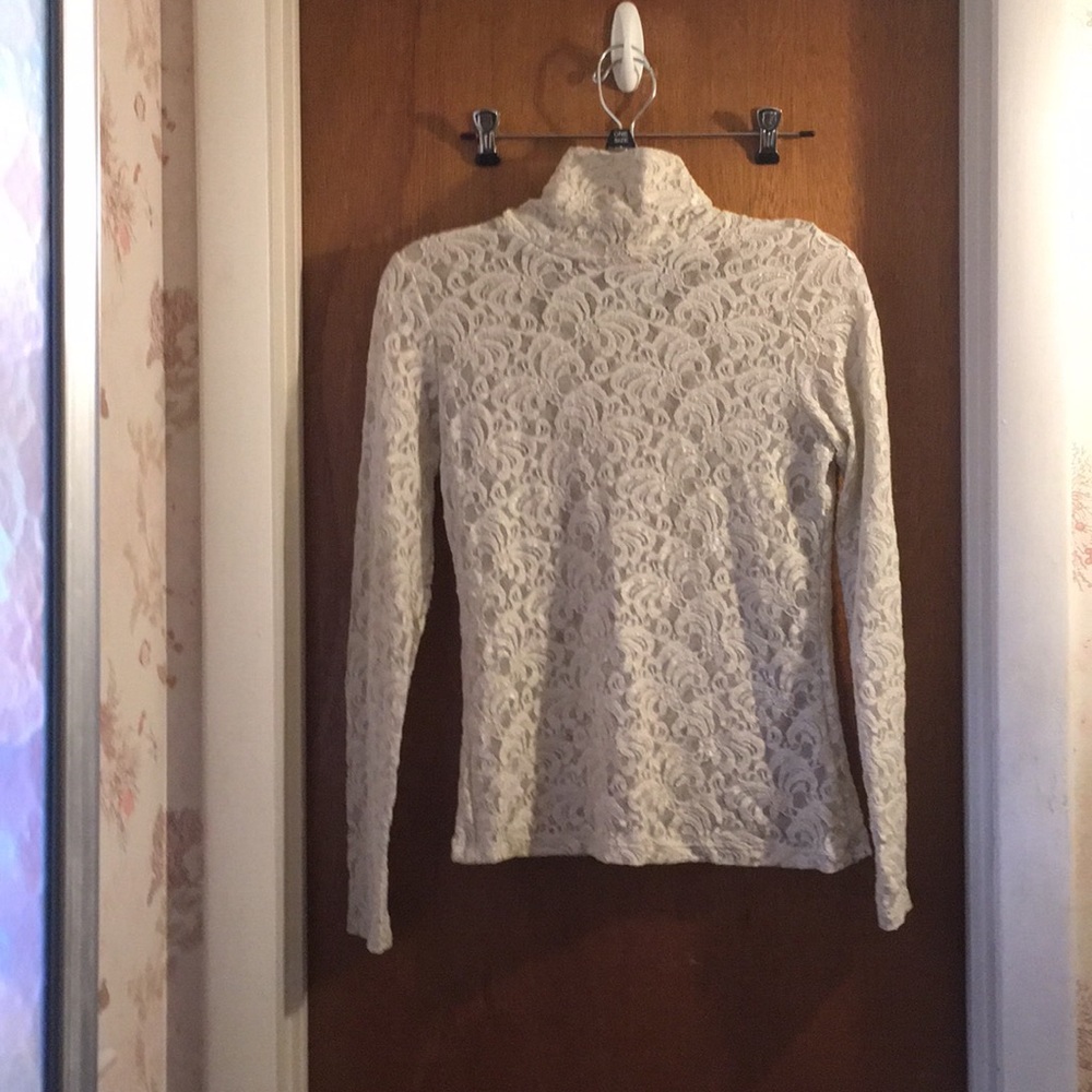 White lace shirt